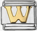 Gold soldered letter - W - 9mm Italian charm